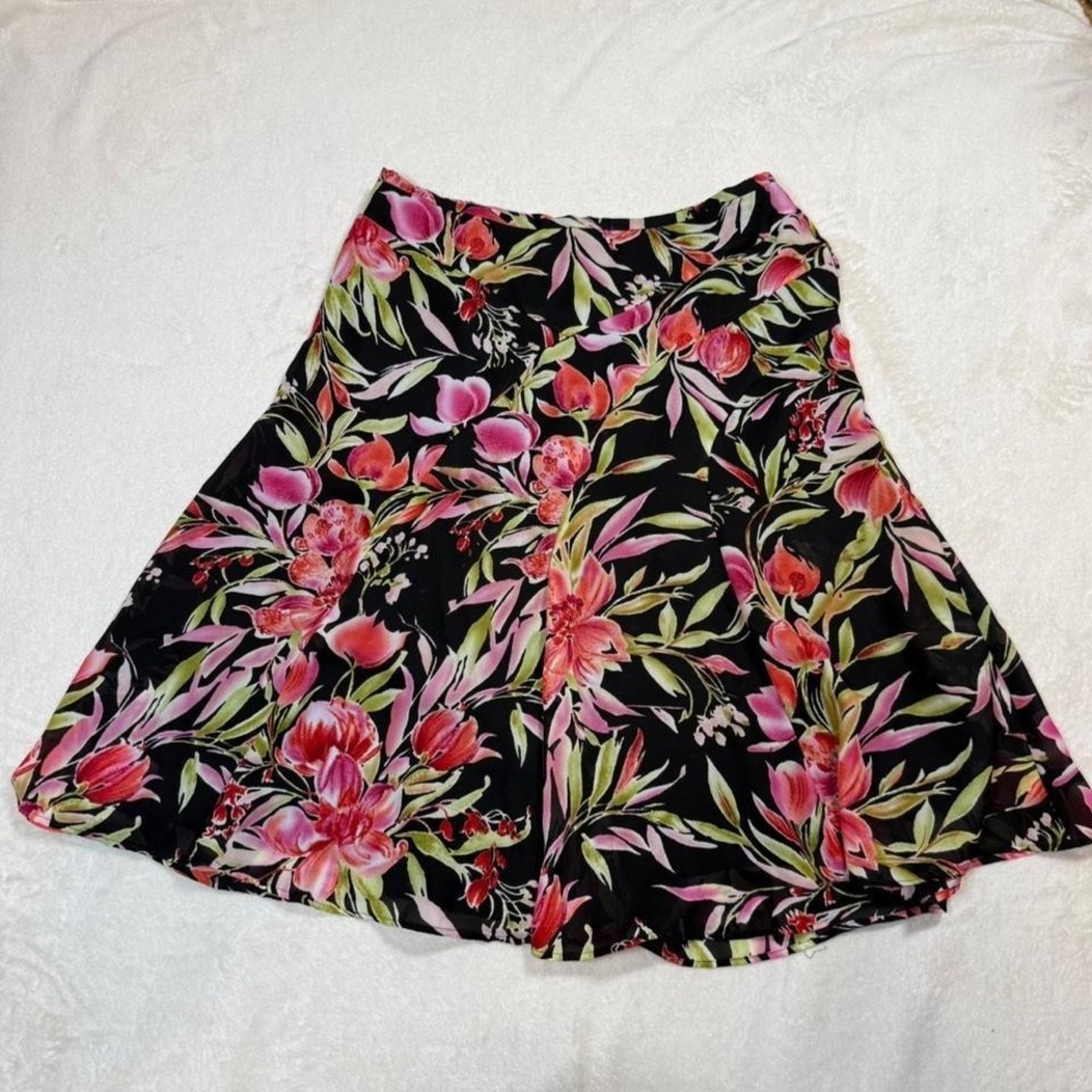 vintage floral midi skirt